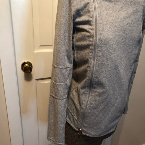 NEON BUDDHA HEATHER GRAY FULL OFF CENTER ZIP SWEATSHIRT Size extra small - Picture 3 of 9